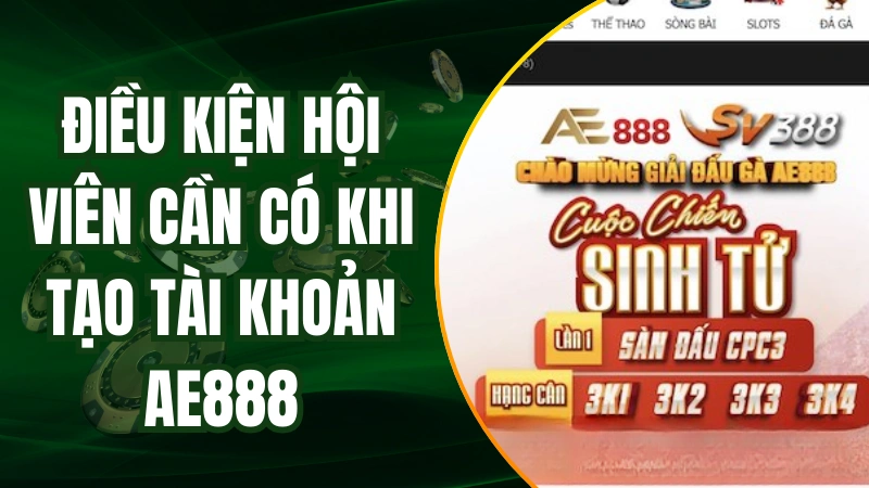 Điều kiện hội viên cần có khi tạo tài khoản AE888